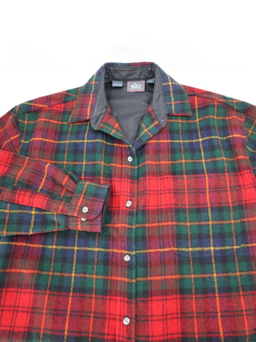 VTG 90s Woolrich Shirt Womens Medium Wool Nylon tweed Plaid Made in USA tartan